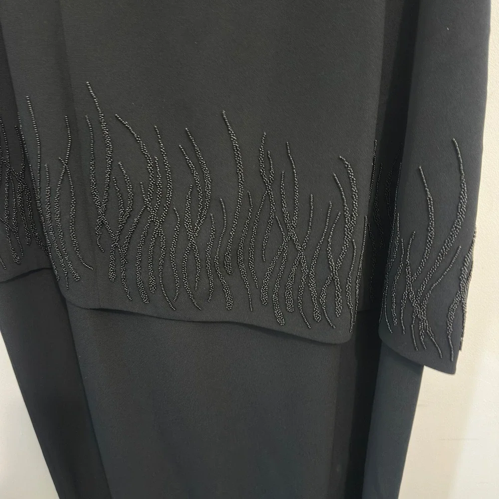 Daymor Couture NWT Black Evening Dress Jacket Set Soutache Embroidered Sz 16
